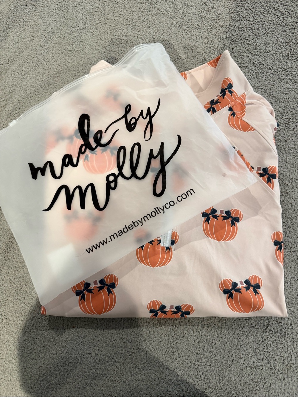 Peach Pumpkin Print 1/4 Zip